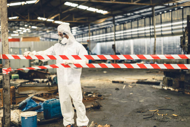 Professional Sewage Cleanup technician working in New Braunfels, TX